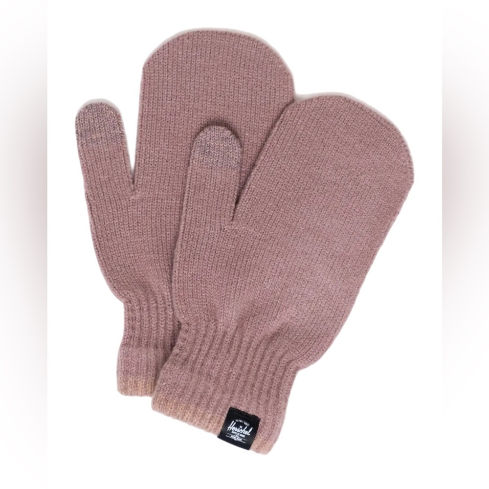 NWT Herschel Classic Stripe Mittens, Ash Rose